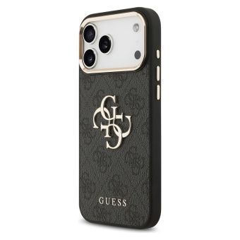 Obal Guess PU Leather 4G Metal Logo Gold Frame Apple iPhone 17 Pro Max GUHCP17X4GMGCGR čierny