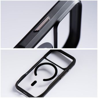 Roar Slim TPU/TPC Magsafe Defender iPhone 16 Pro - transparentno-čierny