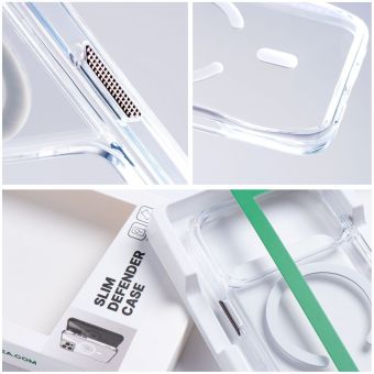 Roar Slim TPU/TPC Magsafe Defender iPhone 16 - transparentný