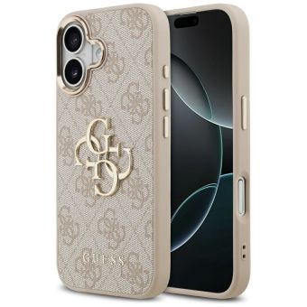 Obal Guess PU Leather 4G Metal Logo Gold Frame Apple iPhone 17 GUHCP17S4GMGCPI ružový