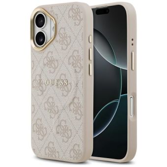 Obal Guess PU Leather 4G Gold Frame MagSafe Apple iPhone 17 GUHMP17SP4MSEGCP ružový