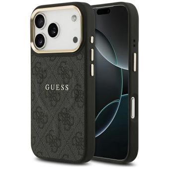 Obal Guess PU Leather 4G Gold Frame MagSafe Apple iPhone 17 Pro GUHMP17LP4MSEGCK čierny