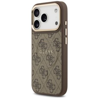 Obal Guess PU Leather 4G Gold Frame MagSafe Apple iPhone 17 Pro GUHMP17LP4MSEGCW hnedý