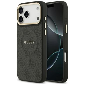 Obal Guess PU Leather 4G Gold Frame MagSafe Apple iPhone 17 Pro Max GUHMP17XP4MSEGCK čierny