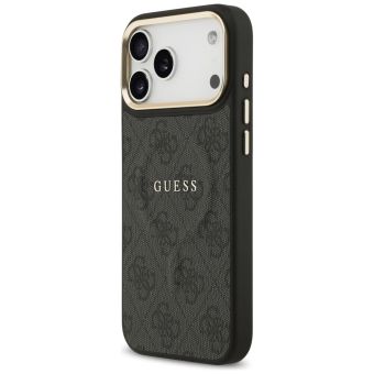 Obal Guess PU Leather 4G Gold Frame MagSafe Apple iPhone 17 Pro Max GUHMP17XP4MSEGCK čierny