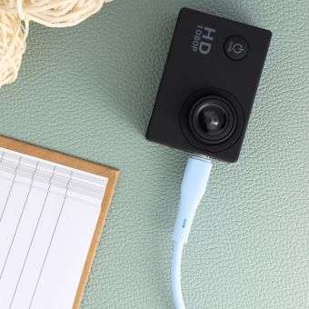 FORCELL F-ENERGY C341 Silicone, USB-A/MicroUSB, QC3.0 2,4A 18W, 1m, modrý