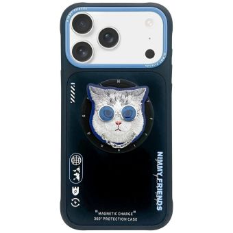 NIMMY case GLASSES COOL CAT compatible with MagSafe for IPHONE 17 Pro Max black blue