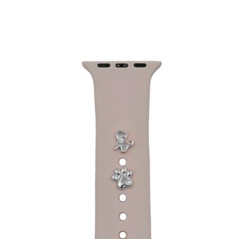 Pin Charms, ozdoba na remienok hodiniek, mačka, strieborná