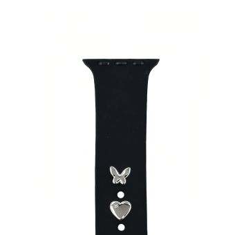 Pin Charms, ozdoba na remienok hodiniek, motýľ, strieborná