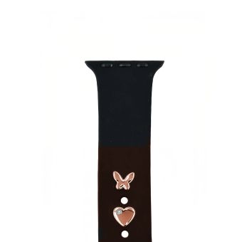 Pin Charms, ozdoba na remienok hodiniek, motýľ, ružovo-zlatá