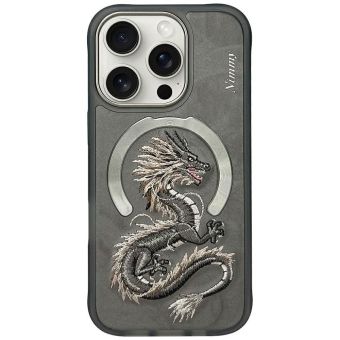 NIMMY case DRAGON compatible with MagSafe for IPHONE 16 Pro gray