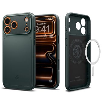 Spigen Thin Fit Mag Magsafe case for iPhone 17 Pro Abyss Green