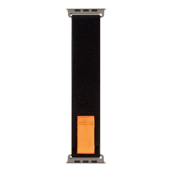 Remienok OBAL:ME Textil Apple Watch 42-49mm M-L čierno-oranžový