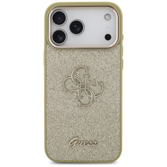 Obal Guess PU Fixed Glitter 4G Metal Frame Apple iPhone 17 Pro Max GUHCP17XHG4SGCD zlatý