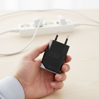 FORCELL F-ENERGY GaN III B125101-E Ultra Slim travel charger 1 x Type C  Plus USB A PD QC4.0 3A 25W black