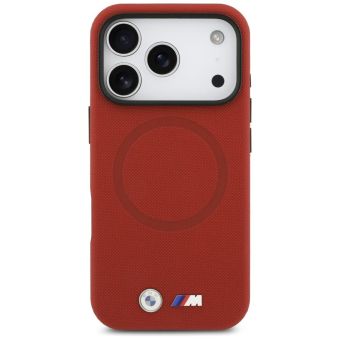 Obal BMW M FW Metal Logo Apple iPhone 17 Pro BMHMP17L25PFWSMR červený
