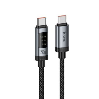 Kábel Hoco U148  LCD USB-C/USB C PD 6A 240W 1,2 m U148 - čierny