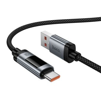 Kábel Hoco U148  LCD USB-A/USB C PD 6A 100W 1,2 m U148 - čierny