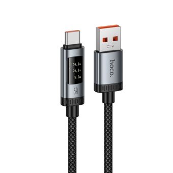 Kábel Hoco U148  LCD USB-A/USB C PD 6A 100W 1,2 m U148 - čierny