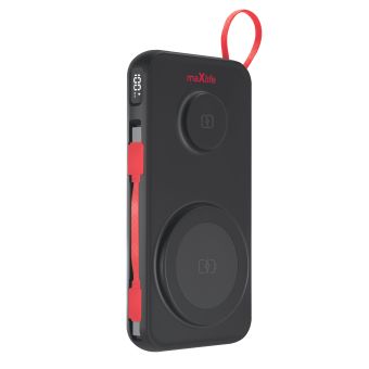 Bezdrôtový powerbank Maxlife MXPB-08 10000 mAh magnetic 3in1 - čierna