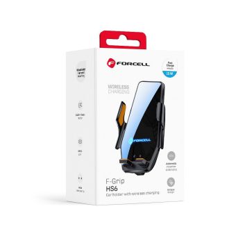 Držiak Forcell F-GRIP HS6 bezdrôtové nabíjanie 15W - čierny