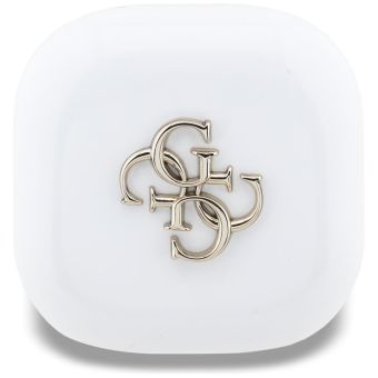 Guess 4G Metal Logo TWS bezdrôtové slúchadlá GUTWSJ7HE4GH biele