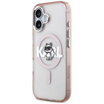 KARL LAGERFELD case for IPHONE 17 compatible with MagSafe KLHMP17SHGCHGKBP (IML Choupette Sketch Logo) pink