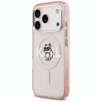 KARL LAGERFELD IPHONE 17 Pro compatible with MagSafe KLHMP17LHGCHGKBP (IML Choupette Sketch Logo) pink