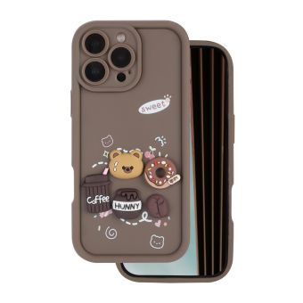 Ultra Trendy 3D TPU iPhone 15 Pro Coffee - hnedé