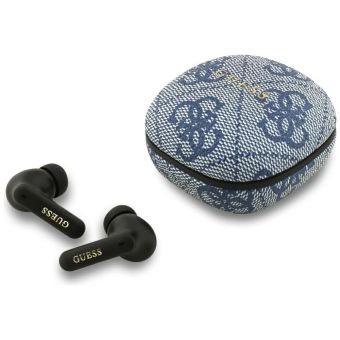 Guess PU 4G Metal Logo ENC TWS bezdrôtové slúchadlá GUTWST3P4EGB modré