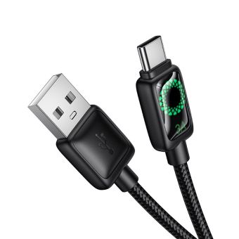 Kábel Hoco U146 LCD USB-A/USB-C 3A 1,2 m - čierny