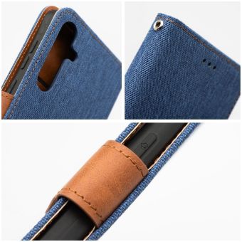 Jeans Book Samsung A37 A376 5G - modro-hnedý (s prackou)