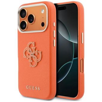 Obal Guess PU Resin Logo Apple iPhone 17 Pro GUHCP17L5PS4RGGO oranžový