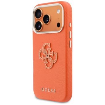 Obal Guess PU Resin Logo Apple iPhone 17 Pro GUHCP17L5PS4RGGO oranžový