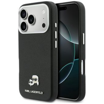 Obal Karl Lagerfeld PU Karl and Choupette Heads Pins MagSafe Apple iPhone 17 Pro KLHMP17L6PFKCLK čierny