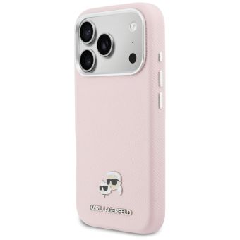 Obal Karl Lagerfeld PU Karl and Choupette Heads Pins MagSafe Apple iPhone 17 Pro Max KLHMP17X6PFKCLP ružový
