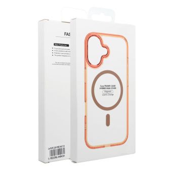 Obal FRAME CLEAR HYBRID MAG COVER MagSafe Samsung Galaxy A37 5G A376 oranžový
