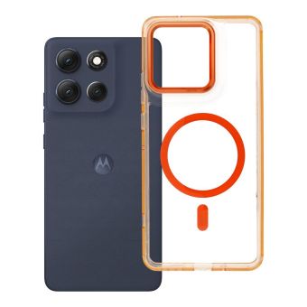 Obal FRAME CLEAR HYBRID MAG COVER MagSafe Motorola Moto G86 5G oranžový