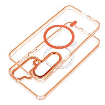 Obal FRAME CLEAR HYBRID MAG COVER MagSafe Samsung Galaxy A16 4G A165/A16 5G A166 oranžový