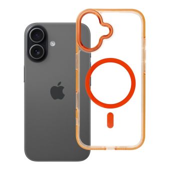 Obal FRAME CLEAR HYBRID MAG COVER MagSafe Apple iPhone 17 oranžový