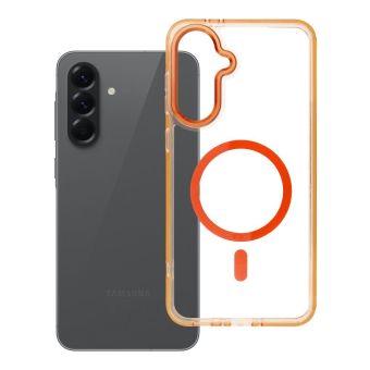 Obal FRAME CLEAR HYBRID MAG COVER MagSafe Samsung Galaxy A56 5G A566 oranžový