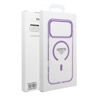 Obal FRAME CLEAR HYBRID MAG COVER MagSafe Apple iPhone 17 Pro Max fialový