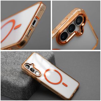 Obal FRAME CLEAR HYBRID MAG COVER MagSafe Motorola Moto G56 5G oranžový