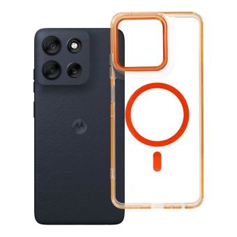 Obal FRAME CLEAR HYBRID MAG COVER MagSafe Motorola Moto G56 5G oranžový