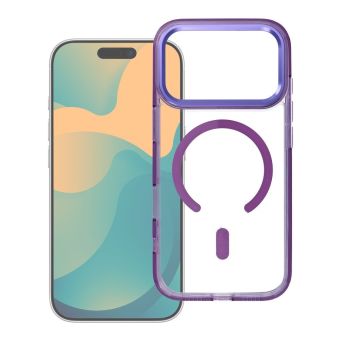 Obal FRAME CLEAR HYBRID MAG COVER MagSafe Apple iPhone 17 Pro fialový