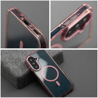 Obal FRAME CLEAR HYBRID MAG COVER MagSafe Samsung Galaxy S26 5G S942 ružový