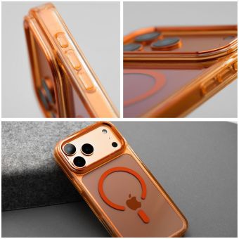 Obal FRAME CLEAR HYBRID MAG COVER MagSafe Apple iPhone 17 Pro Max oranžový