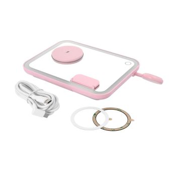 Bezdrôtová nabíjačka ForCell F-ENERGY Mag Mirror 15W 3v1  MagSafe/Apple Watch/Samsung Watch/Airpods - ružová