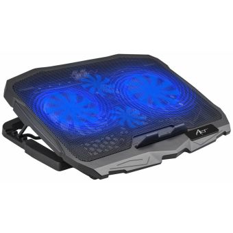 ART P4 2xUSB-A LED, stojan s ventilátorom, čierny