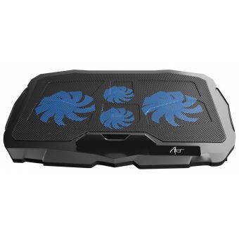 ART P4 2xUSB-A LED, stojan s ventilátorom, čierny